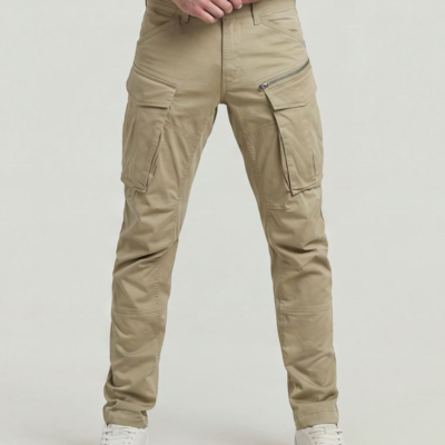 Rovic Zip 3D Regular Tapered Pants in Dune