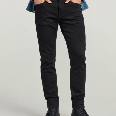 Streem Slim Tapered Neo Raw Jeans in Neo Black Denim