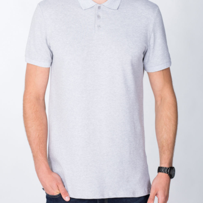 2t Slim Fit Tall Mens Extra Long Polo Shirt (heather grey) | Tall Mens Clothing | 2tall.com