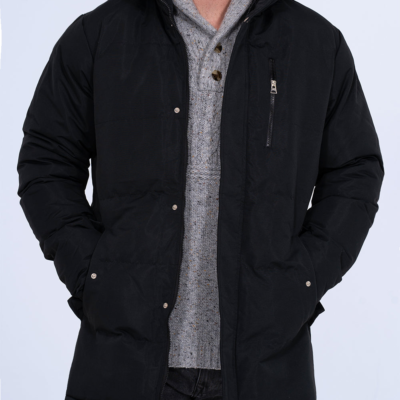 2t Jamie Tall Mens Extra Long Longline Puffer Jacket (black) | Tall Mens Clothing | 2tall.com