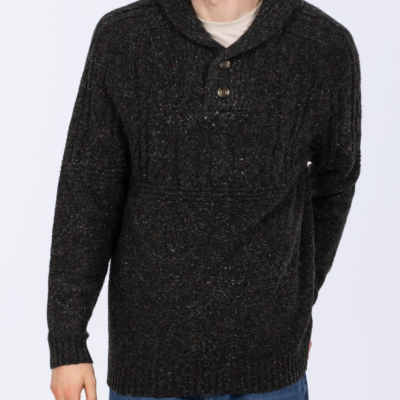 2t Connall Tall Mens Cable Knit Jumper (charcoal) | Tall Mens Clothing | 2tall.com