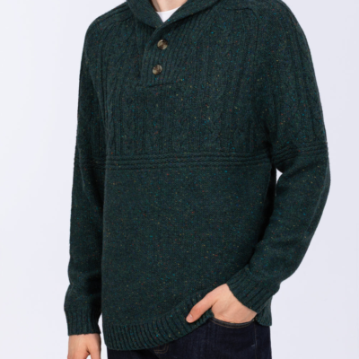 2t Connall Tall Mens Cable Knit Jumper (dark green) | Tall Mens Clothing | 2tall.com