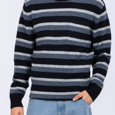 2t Cowan Tall Mens Stripe Jumper (navy stripe) | Tall Mens Clothing | 2tall.com