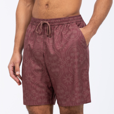2t Harry Tall Mens Swim Shorts (rust print) | Tall Mens Clothing | 2tall.com