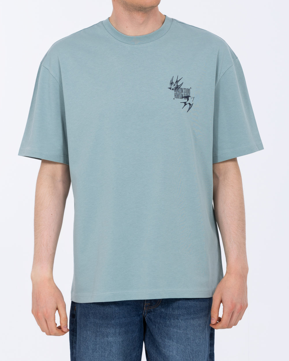 2t Brad Tall Mens Oversized T-Shirt (printed titanium blue) | Tall Mens Clothing | 2tall.com