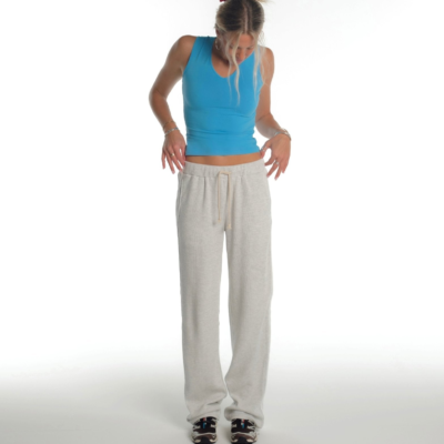 WAFFLE TRACK PANT 2.0 IN LIGHT GREY